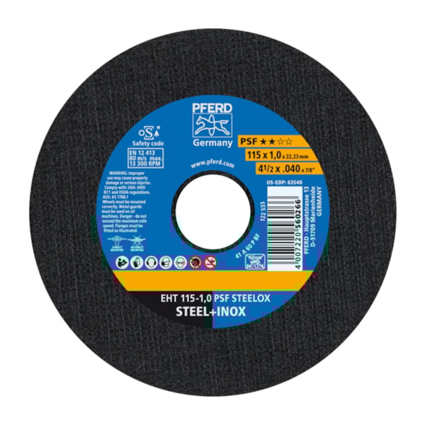 Disco de Corte Para Aço 115x1,0 61730100 PSF STEELOX PFERD-2cefbf79-6968-4dc7-9872-9bab28769513