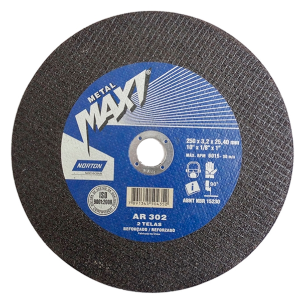 Disco de Corte para Aço AR 302 254 x 3,2 x 25,40mm Norton-38a85992-37b4-43a9-ba2c-11d8b00c53e8