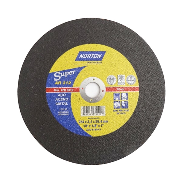 Disco de Corte para Aço AR312 254 x 3,2 x 25,4mm Norton-51dfe7c0-5e87-4e09-b9aa-d4a73ad7f029