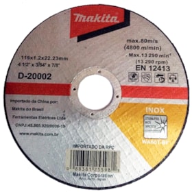 Disco de Corte para Inox 4.1/2