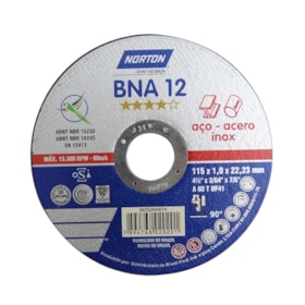 Disco de Corte Para Inox 4.1/2x1,0x7/8 BNA12 Norton