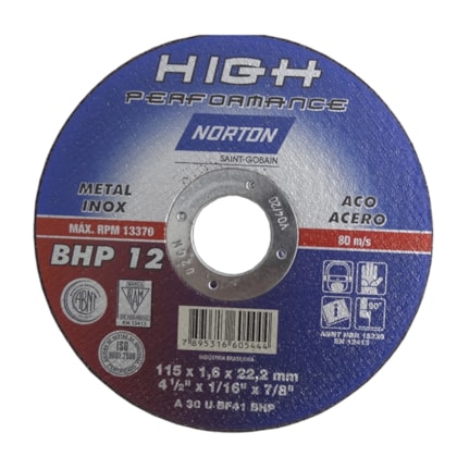 Disco de Corte Para Inox e Aços BHP12 Norton-103c09f5-a7fb-4ed3-ab9d-2a7f500a647c