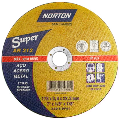 Disco de Corte para Metais 7x1/8x7/8 Norton-e17baffe-5a97-4684-a56e-d4f388777220