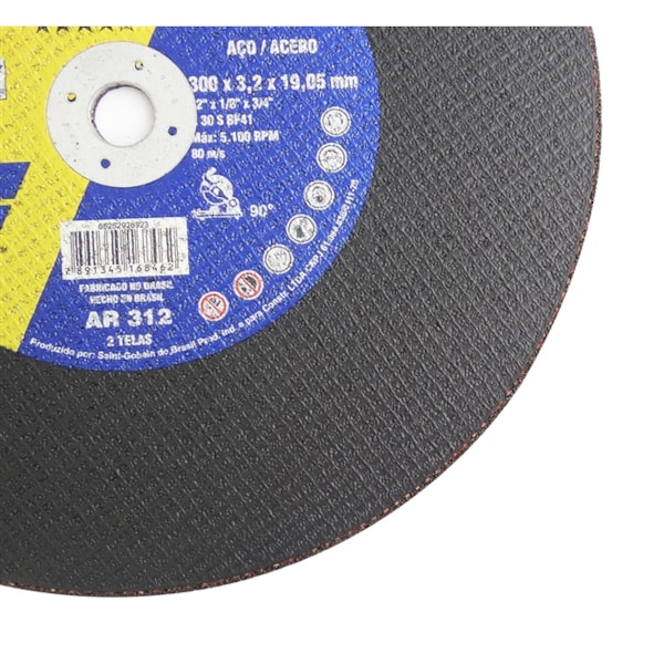 Disco de Corte para Metais AR312 300 x 3,2 x 19,05mm Norton-1b4580d2-a4e5-45eb-a525-ee02909f6f43