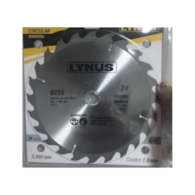 Disco de serra 255MM X 30C/24 dentes LSML-255-24D Lynus