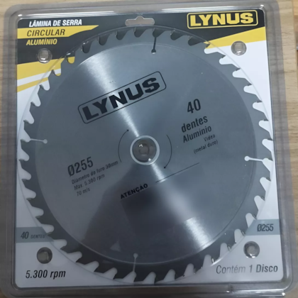 Disco de serra aluminio 255MM X 30C com 40 dentes LSAL-255-40D Lynus-334f3850-1a5a-4d38-8319-aec3152263a2