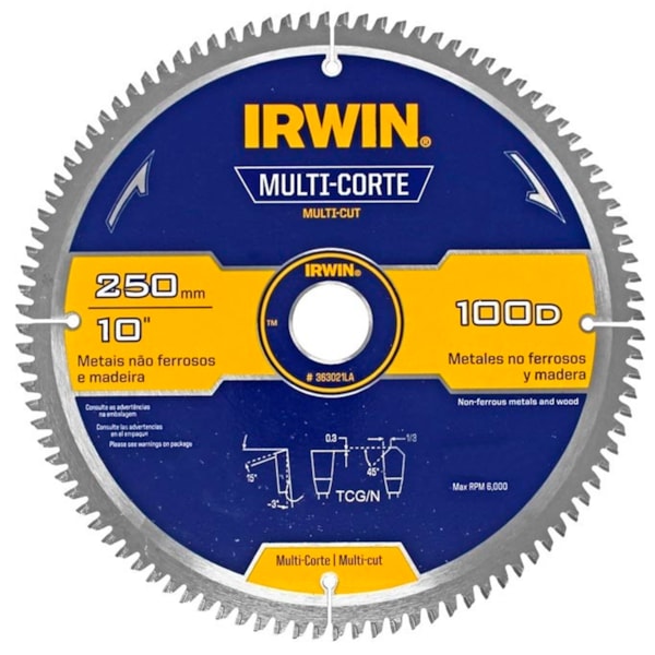 Disco de Serra Circular Multicorte 250X2,2X30MM 100D 363021LA Irwin-4452083b-6d5a-4bb9-b0b1-a8c44ae7a279