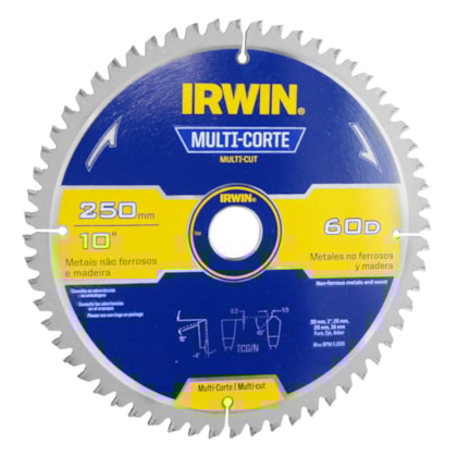Disco de Serra Circular Multicorte 250X2,2X30MM 80D 15199 Irwin-e92be2d9-d1de-47f2-9a83-2fb0e9097f82
