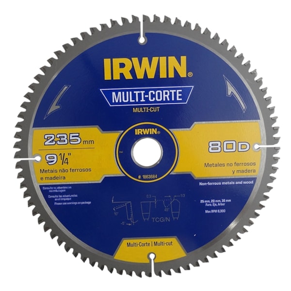 Disco de Serra Circular Multimaterial 235X1,8X25MM 80D 1863684 Irwin-25d00314-6805-4236-bb23-2a8302bc637c