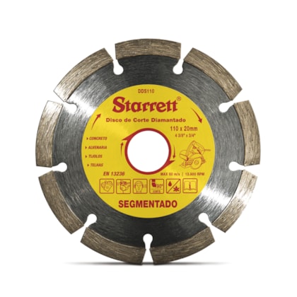 DISCO DIAMANTADO 110MM SEGMENTADO DDS110 STARRETT-744d0757-9171-4802-8337-ad19eb1ceae6