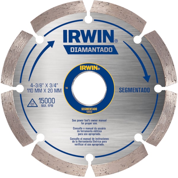 Disco Diamantado 110MM Segmentado Para Concreto IW13892 Irwin-5e5c0fd8-7791-4db5-8de2-0e4b3191a9a1