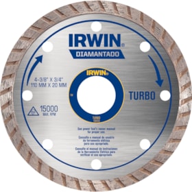 Disco Diamantado 110MM Turbo IW13893 Irwin
