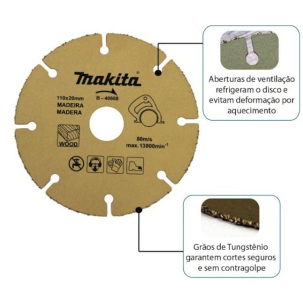 Disco Diamantado de Tungstênio 110MM Para Madeira Makita-4e3286b7-58cb-4a4c-bbab-03910e05c032