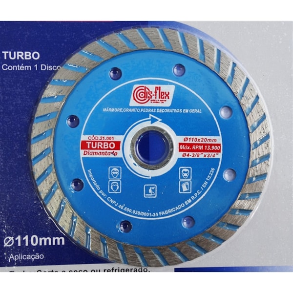 Disco Diamantado Turbo 110 x 20 mm Disflex-baa9a1c7-da20-4987-bedb-55ed48d544b9