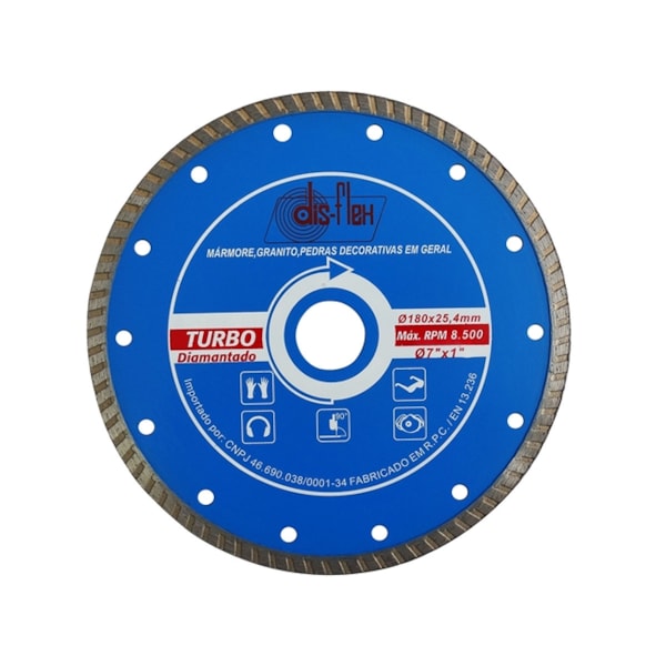 Disco Diamantado Turbo 180 x 25 mm Disflex-26aa5a1e-0f62-4f76-8893-94eea773f696