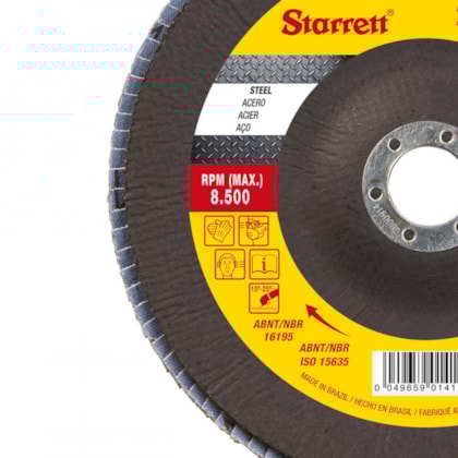 Disco Flap Fibra de Vidro Cônico 180x22mm Gr50 Starrett-ed47dc7a-6490-4c2f-a051-1c37d0dbf366