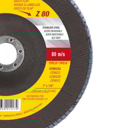 Disco Flap Fibra de Vidro Cônico 180x22mm Gr50 Starrett-eb7ce806-4451-452d-8fe9-5047245941f4