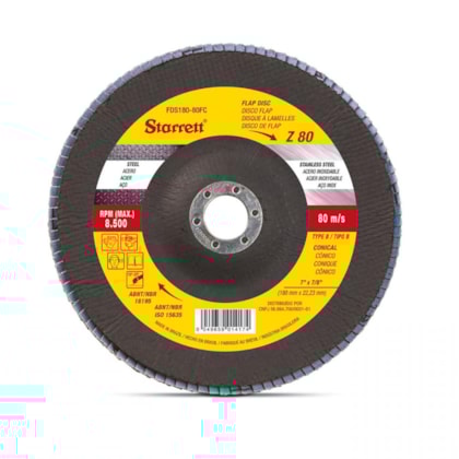 Disco Flap Fibra de Vidro Cônico 180x22mm Gr50 Starrett-54a8994d-515d-4021-ae0d-900bce0ef286
