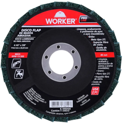 Disco Flap Manta Abrasiva Grão 80 - 199469 Worker -6700b3b7-2588-44dd-8004-fe91fe02392f
