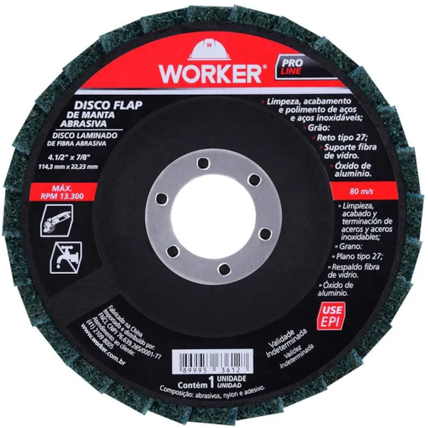 Disco Flap Manta Abrasiva Grão 80 - 199469 Worker -79d4a5b3-878c-4211-aa00-fac0e31128ed