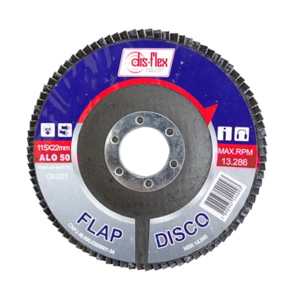 Disco Flap para Desbaste Grão 50 115x22mm Disflex-666efabd-d23a-4673-917f-316c1fb14565