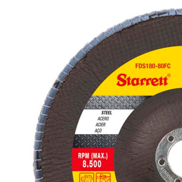 Discos de Flap Grão 80 180x22,23mm Starrett-fb7afa30-6ab3-4e7a-96e3-357d48388f06