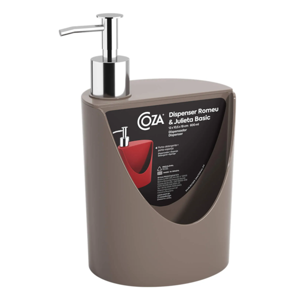 Dispenser Basic para Detergente e Esponja 600ml Warm Grey 10837/00126 Coza-cca38cff-aff3-4979-9468-a2cd975226a1