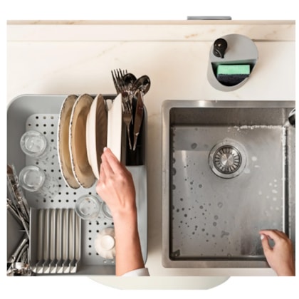 Dispenser para detergente e esponja basic 600ml cinza claro 10837/0468 Coza-0571e1d1-895e-4248-aa31-afd63aa73093