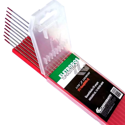 Eletrodo Tungstênio 2% Tório 10 Peças 012015512 Carbografite
