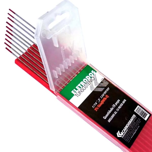 Eletrodo Tungstênio 2% Tório 10 Peças 012015512 Carbografite-95527b78-95b4-4052-a19d-e23ec35183f7