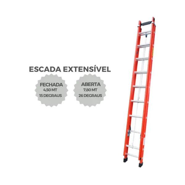 Escada de Fibra Vidro Extensível 4,50x7,80 EFD104 Escafort-6ea9b85b-7d80-4167-b21c-7584f6fdb7d6