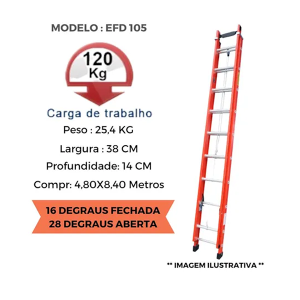 Escada de Fibra Vidro Extensível 4.80x8.40 EFD105 Escafort-91d13d6b-9e46-450f-b5f1-c88579ef3a33