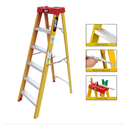 Escada Tesoura Prática Isolante em Fibra de Vidro 5 Dgs EFP5909 Botafogo-e5078a9c-e699-4134-a3cc-7a1d79899711
