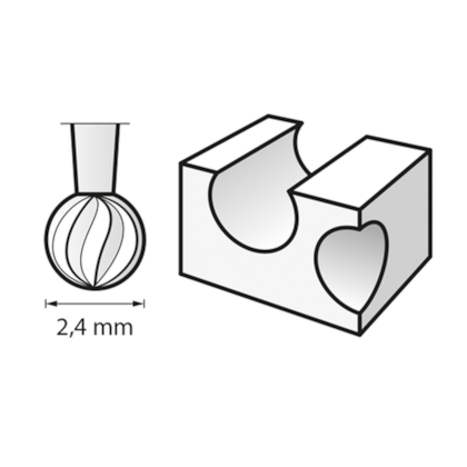 Escariador Esférico de Alta Velocidade 3/32