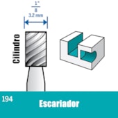 Escariador HSS 194 Paralela 1/8 Pol. com 2 Unidades 26150194AC Dremel 