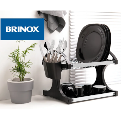 Escorredor de Louça  p/ 16 Pratos com Dispenser de Talher Suprema em Inox 2104/211 Brinox-c6afd244-affa-45e8-b9ec-b45872780d8d
