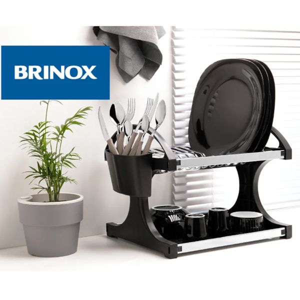Escorredor de Louça  p/ 16 Pratos com Dispenser de Talher Suprema em Inox 2104/211 Brinox-afe88688-b4a5-4d90-91ac-4b4459eacde3