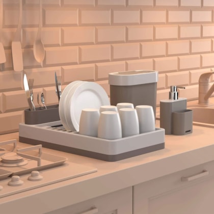 Escorredor de Louças Flat Cinza Quente e Cinza Claro 17000/1334 Coza-8f3971e5-65d8-415f-ac52-e4d7d7f89dc6