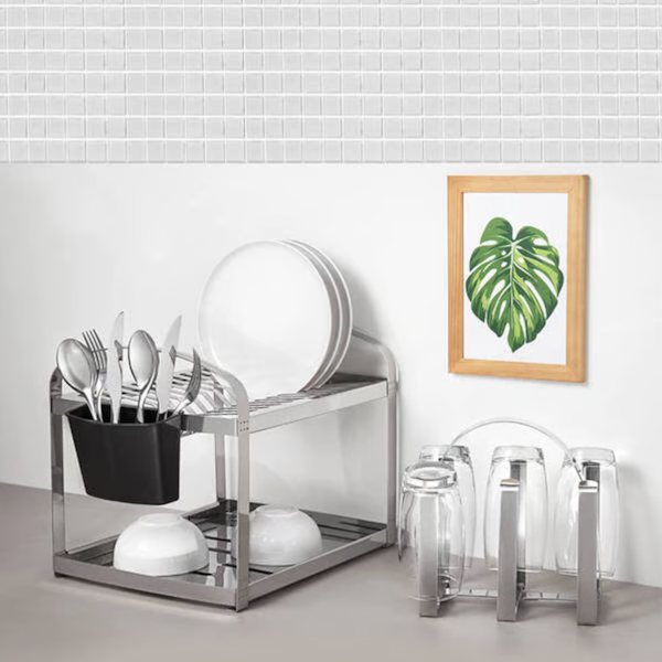 Escorredor De Pratos em Inox com Dispenser New Glass 600ml 2099/492 Brinox-7d7c9da5-87df-4e9d-acd6-f0b62ee0c2b1