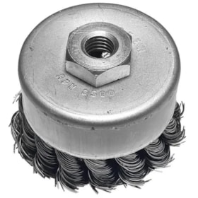Escova Aço Carbono Copo Trançada 4 x 1/4 POL 100mm 3001 Abrasfer
