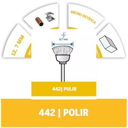 Escova Aço de Carbono Copo 2 Peças 12,7mm 1/2