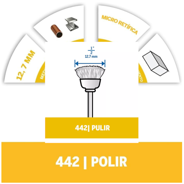Escova Aço de Carbono Copo 2 Peças 12,7mm 1/2