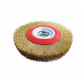 Escova Circular de Aço Latonada 150x25x32mm com Buchas Disflex