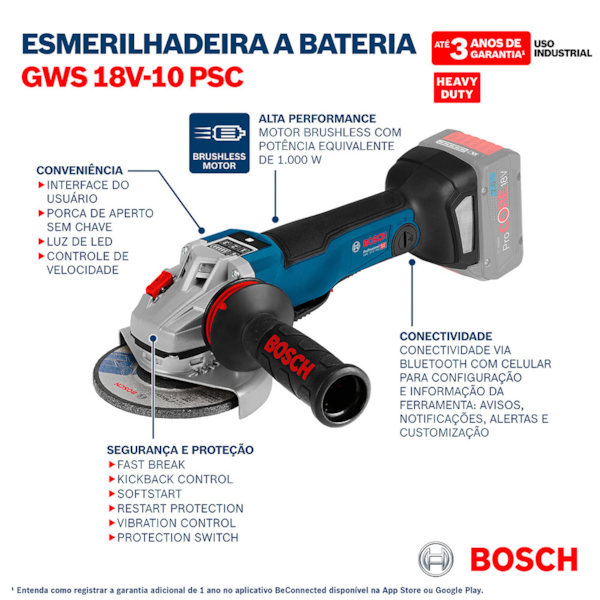 Esmerilhadeira Angular a Bateria 18V ProCORE 5