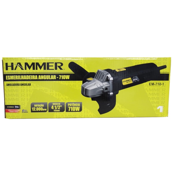 Esmerilhadeira angular de 4.1/2  710 whatt  EM-710 Hammer-35d0676c-5b1e-47a0-ad43-66e9d328e6df