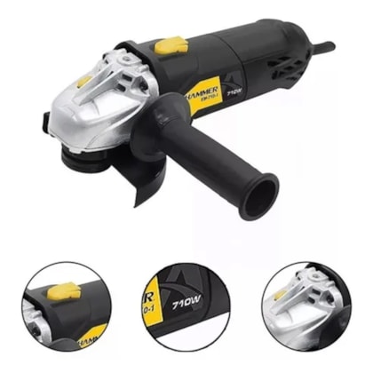 Esmerilhadeira angular de 4.1/2  710 whatt  EM-710 Hammer-4b53e347-e354-4023-a739-1ff5f20474cf