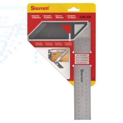Esquadro de Aço Inox com Cabo 200mm Starrett-c45e4301-5ead-45b5-b036-2df60f72b835