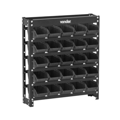 Estante Metálica Gaveteiros Modelo Prático Preto 25/3 6127025571 Vonder