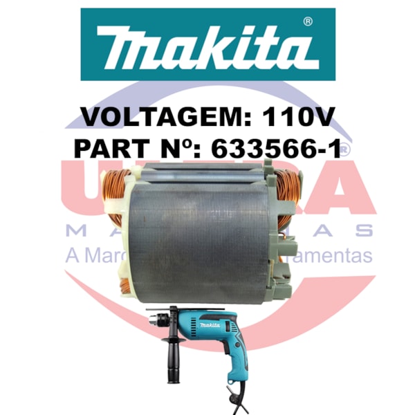 Estator Para Furadeira de impacto 110V HP1640 e HP1641 Ref. 633566-1 Makita-483b2174-bca7-40c5-83a3-c41a3f128b6f
