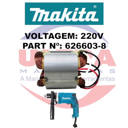 Estator Para Furadeira de impacto 220V HP1630 e HP1631 Ref. 626603-8 Makita-e2aabacc-f032-4a8b-a290-c9b81a2b4e2c